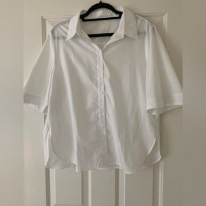 White oversized button up